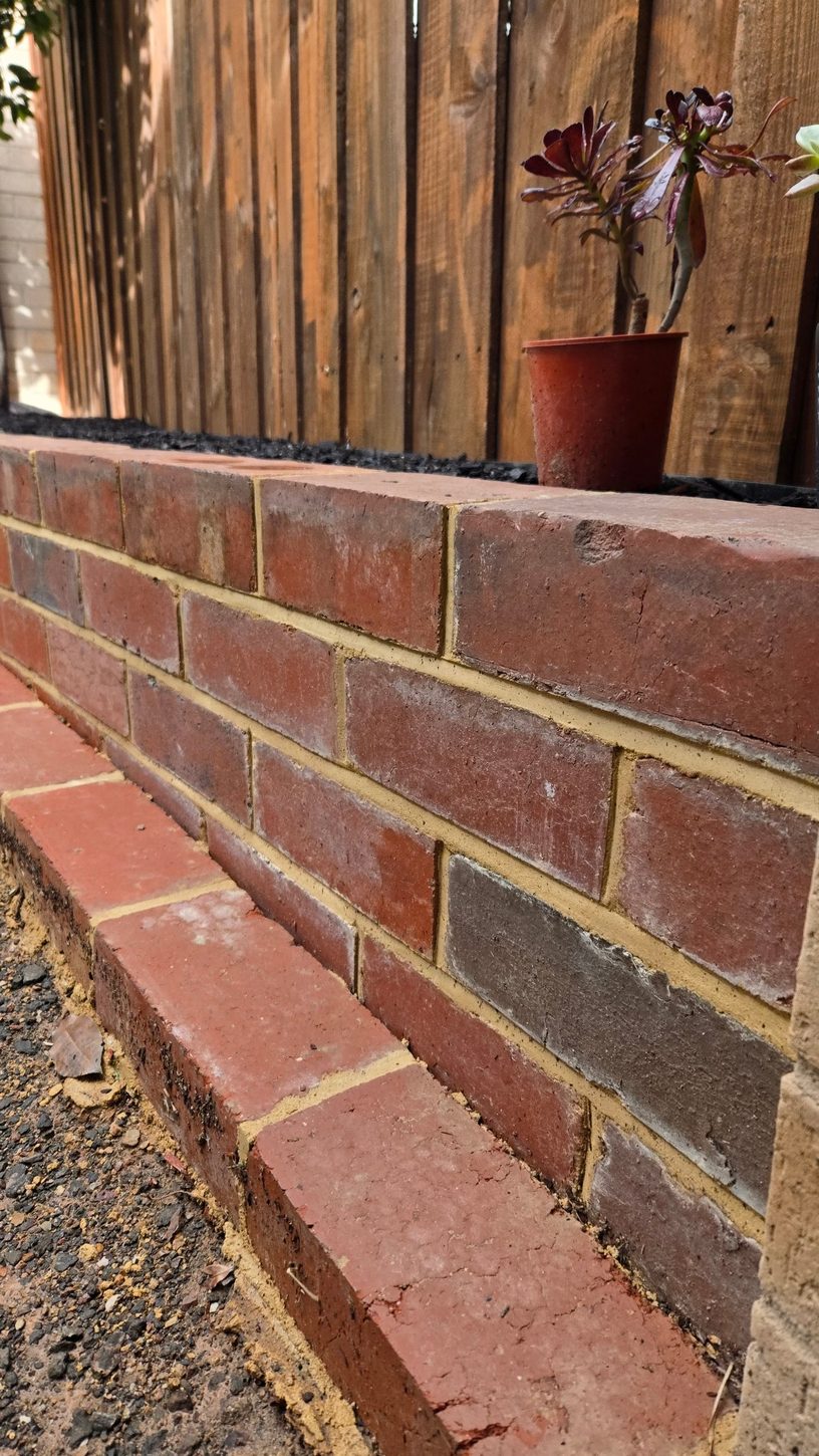 Brick garden wall close-up